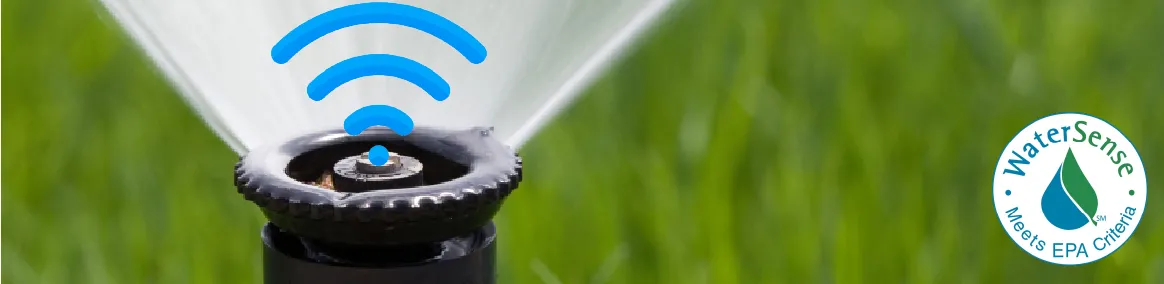 photograph of a sprinkler with the wi-fi symbol above it