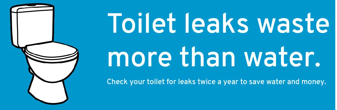 Toilet leaks waste more than water. Check your toilet for leaks twice a year to save water and money.
